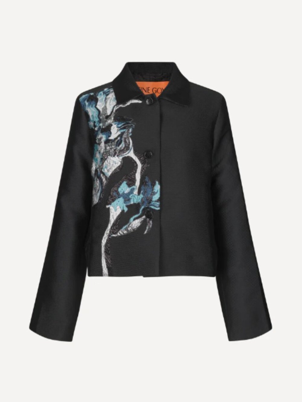 Stine Goya Kiana Icy Flower Jacket XL Blue black silver Sz XL NWT